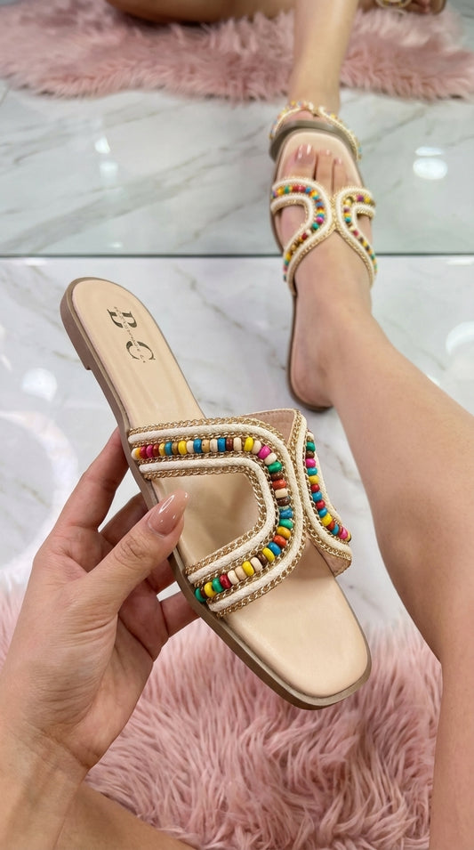 Sandalia Perlitas Nude Multicolor Mod 11-98